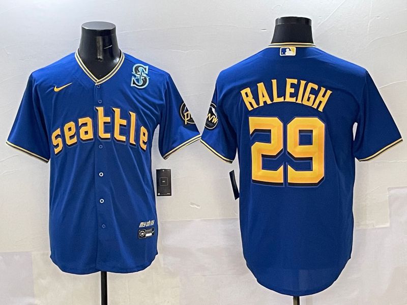 Men Seattle Mariners #29 Raleigh Blue City Edition 2025 Nike MLB Jersey style 6->seattle mariners->MLB Jersey